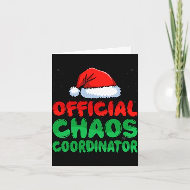 Manlig kaoskoordinator tomtehatt xmas jul kort (Framsida)