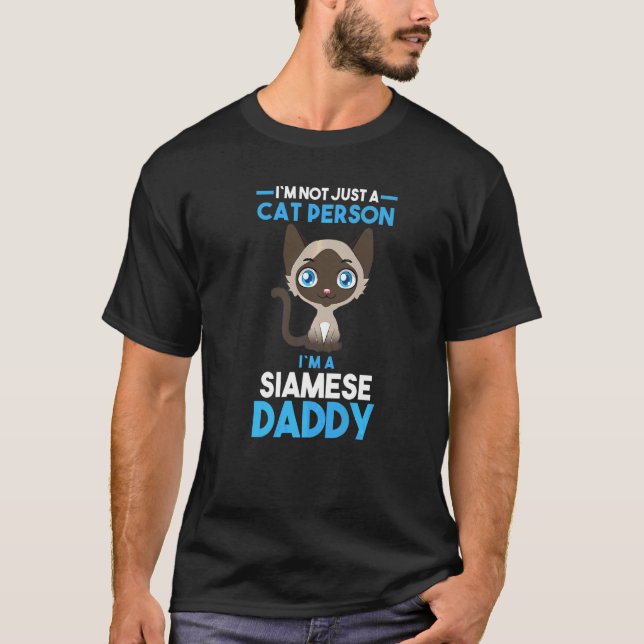 Manlig kattägare siamesisk pappa t shirt (Framsida)