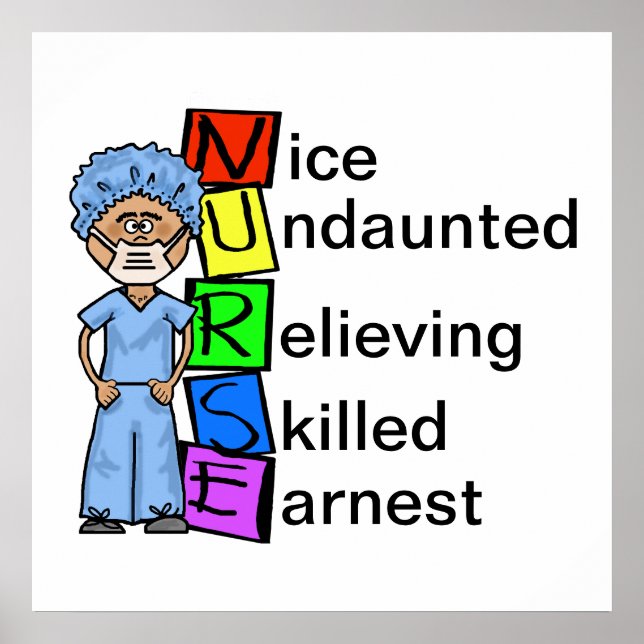 Manlig kirurgisk NURSE Acronymn Poster anpassa den (Framsidan)