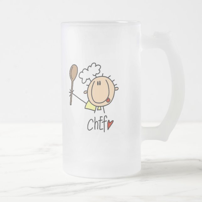 Manlig kock frostat ölglas (Höger)