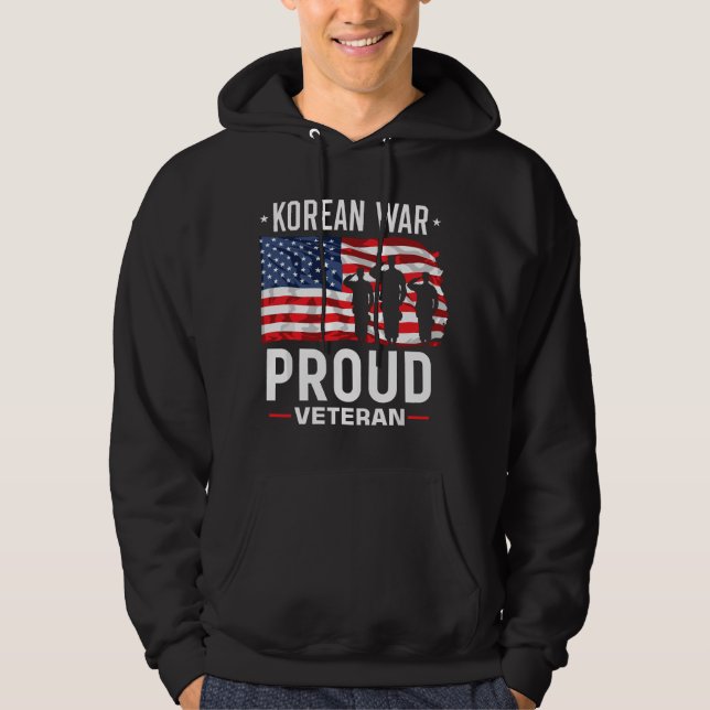 Manlig koreakrigsveteran hoodie (Framsida)