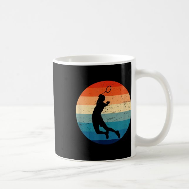 Manlig Kvinnlig Badmintonspelare, Shuttle Badminto Kaffemugg (Höger)