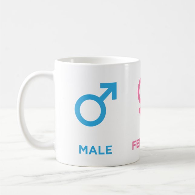 Manlig Kvinnlig Kodare Symbol Roligt Programmering Kaffemugg (Vänster)