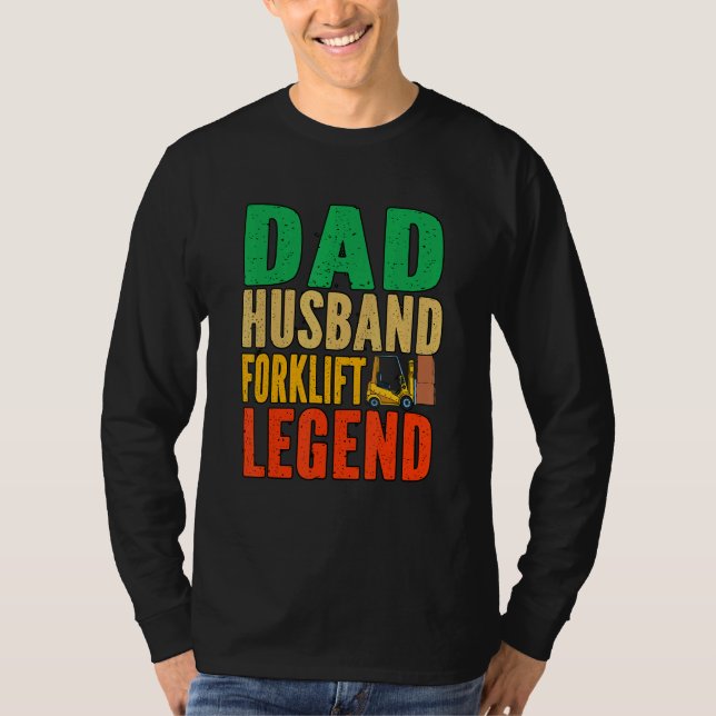 Manlig lagerförarliftare pappa t shirt (Framsida)