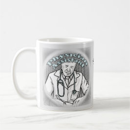 manlig läkarassistent kaffemugg