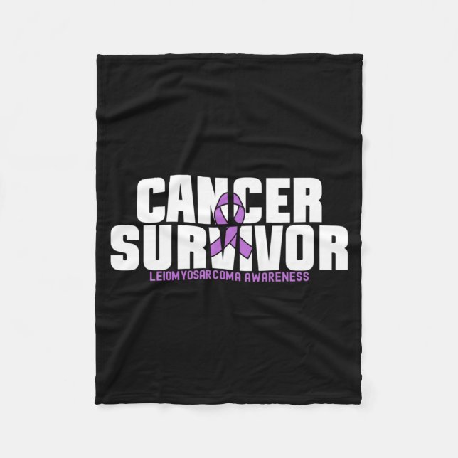 Manlig Leiomyosarcoma Canceröverlevare Fighter Fleecefilt (Framsidan)