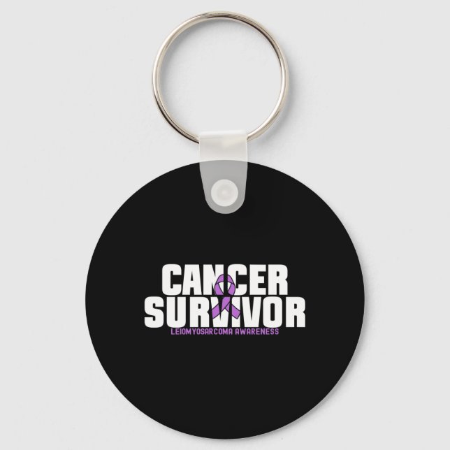 Manlig Leiomyosarcoma Canceröverlevare Fighter Nyckelring (Framsida)