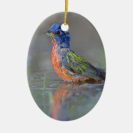 Manlig målad Bunting Julgransprydnad Keramik