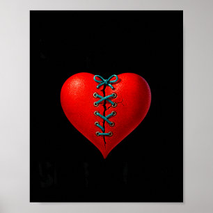 Manlig överlevare av öppen hjärtkirurgi sydd poster