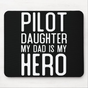 Manlig Pilot Dotter Pappa Är Hjälte Present Pilote Musmatta