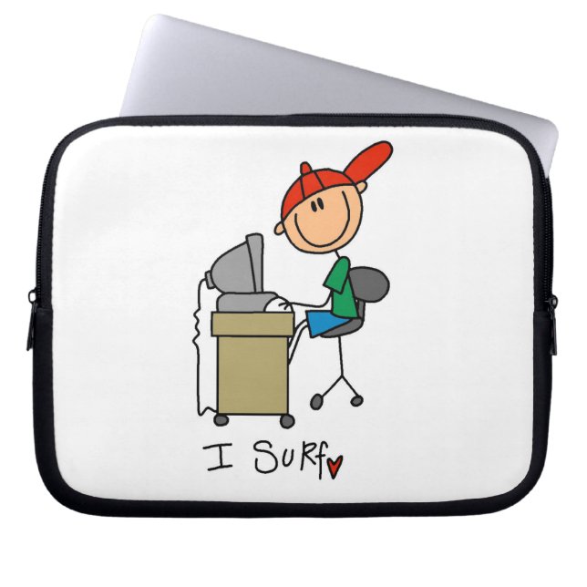 Manlig pinnefigur Webb-surfare Laptop Fodral (Framsidan)