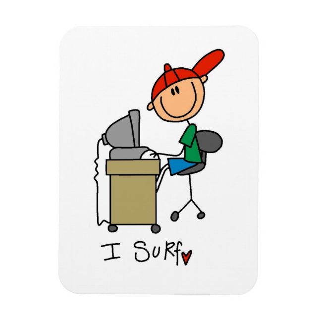 Manlig pinnefigur Webb-surfare Magnet (Vertikal)