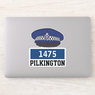 Manlig poliser - Flat tak med Namn och nummer Klistermärken