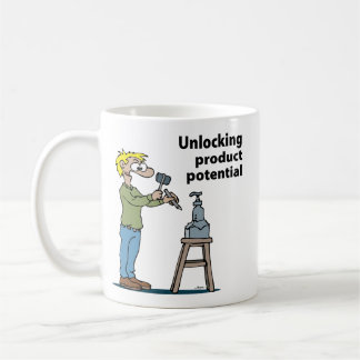 Manlig produktdesigner kaffemugg