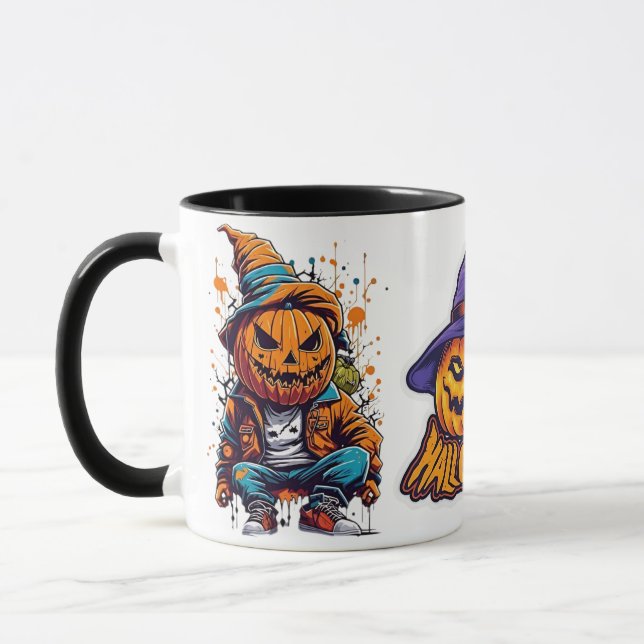 Manlig pumpa med andra läskiga pumpor mugg (Vänster)