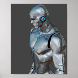 manlig robot cyborg android poster