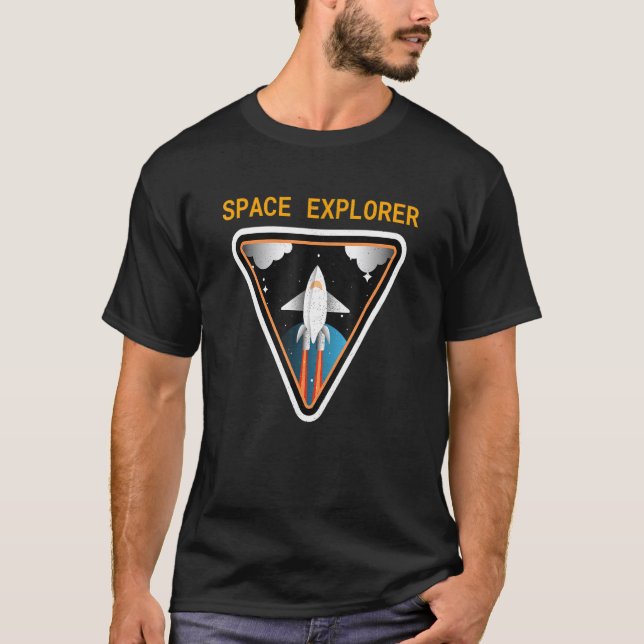 Manlig rymdutforskande astronaut t shirt (Framsida)