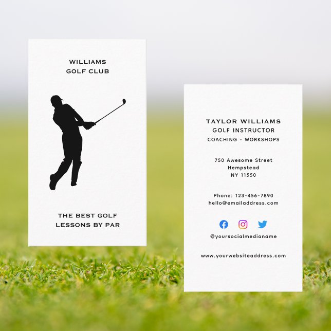 Manlig sportcoach golf pro instruktör sociala medi visitkort (Skapare uppladdad)