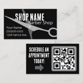 Manlig svart och grå barbershop visitkort