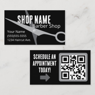 Manlig svart och grå barbershop visitkort