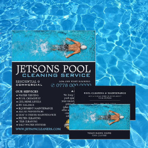 Manlig Swimmer, Swimming Bassäng Städning reklam Flygblad