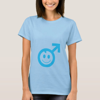 manlig symbol för pojke smiley face t shirt