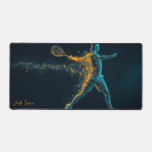 Manlig tennisspelare som slår boll