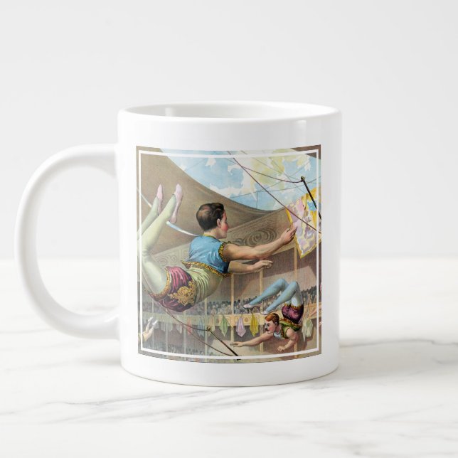 Manliga Acrobat som utför i cirkus Jumbo Mugg (Vänster)