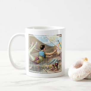 Manliga Acrobat som utför i cirkus Kaffemugg