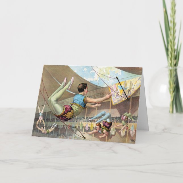 Manliga Acrobat som utför i cirkus Kort (Framsida)