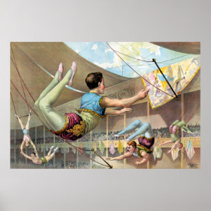 Manliga Acrobat som utför i cirkus Poster
