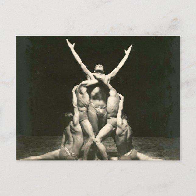 Manliga dansare 1934 vykort (Framsida)