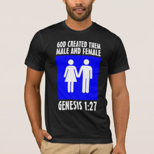 MANLIGA OCH KVINNLIGA KRISTNA GENESIS 1:27 T-Shirt