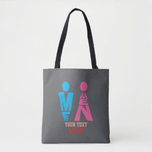 Manliga och Kvinnliga Typografi Ikon Design – Fet Tygkasse