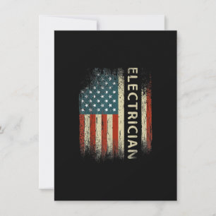 Manliga patriotiska presentidéer för elektriker am anteckningskort