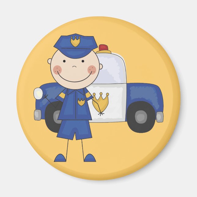 Manliga polistjänstemän Tshirts och Gifts Magnet (Framsidan)