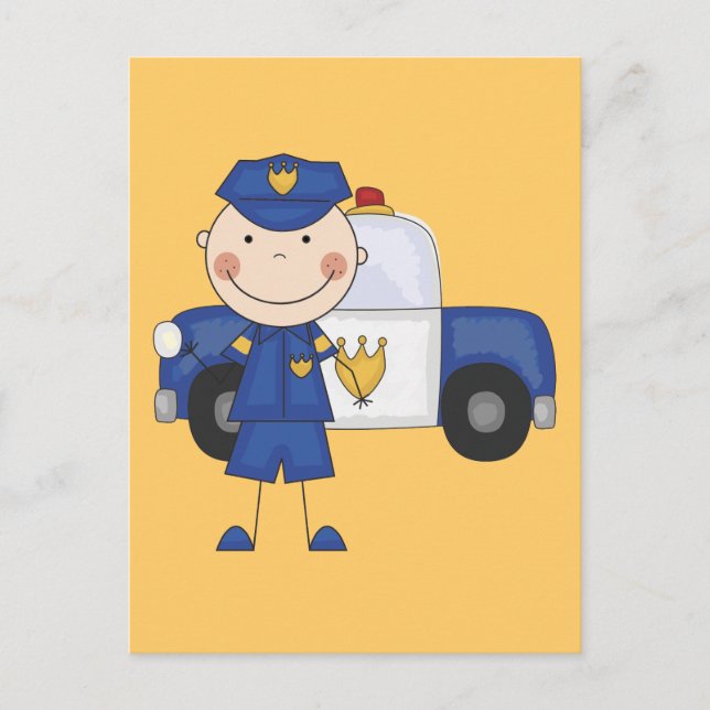 Manliga polistjänstemän Tshirts och Gifts Vykort (Framsida)