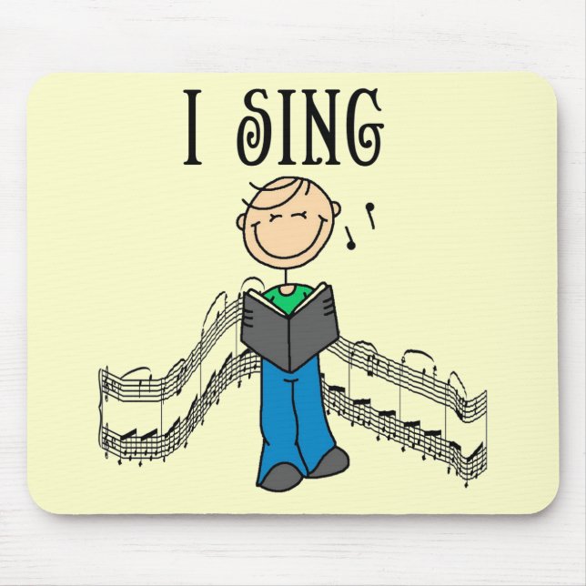 Manlign sjunger jag T-tröja och gåvor Musmatta (Framsidan)
