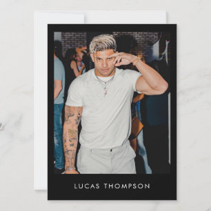 Manligt influencer Actor Comp Card 5 Foto QR-kod Inbjudningar