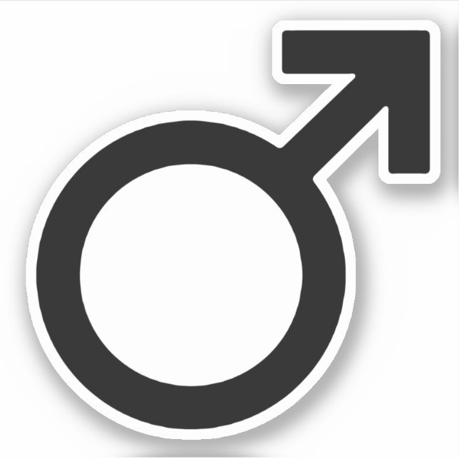 Manligt könssymbol klistermärken (Framsida)