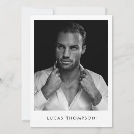 Manligt modelleringskort för komp-kort 5 - foto QR Inbjudningar