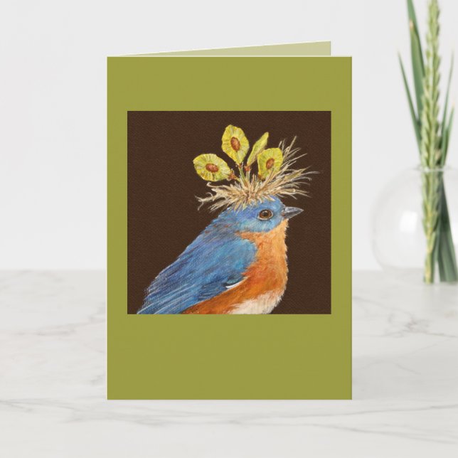 Manligt och kvinnligt bluebirds kort (Framsida)