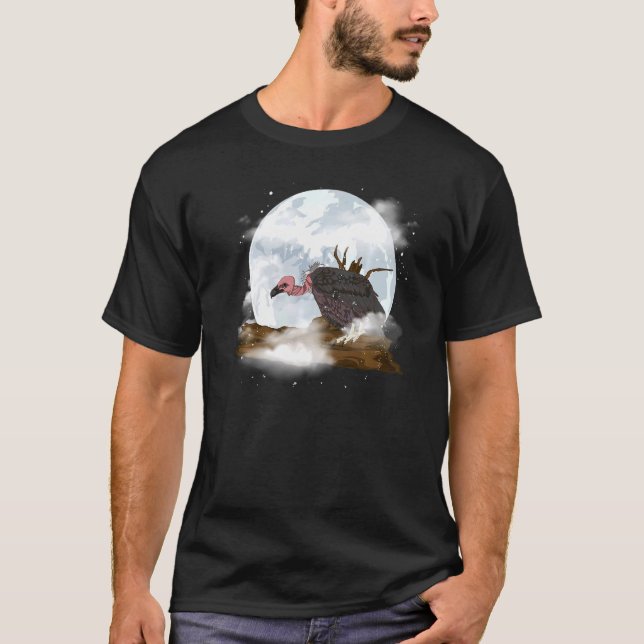 Månljus Asätarfågel Fullmåne Ruppels Gam T Shirt (Framsida)