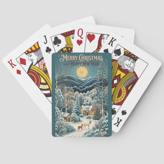 Månljus över vinterdalen casinokort (Baksidan)