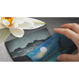 Månljus Yoga Meditation Halvmåne Hälsning Visitkort