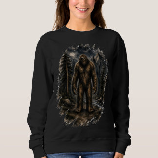 Månljust Bigfoot Löst Vattenfärg Skogskryptid T Shirt