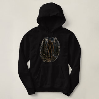 Månljust Bigfoot Löst Vattenfärg Skogskryptozoolog T Shirt