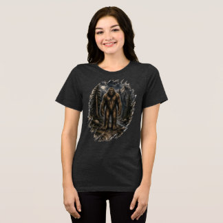 Månljust Bigfoot Löst Vattenfärg Skogskryptozoolog T Shirt