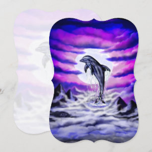 Månljust delfin inbjudningar