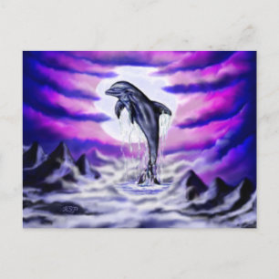 Månljust delfin vykort